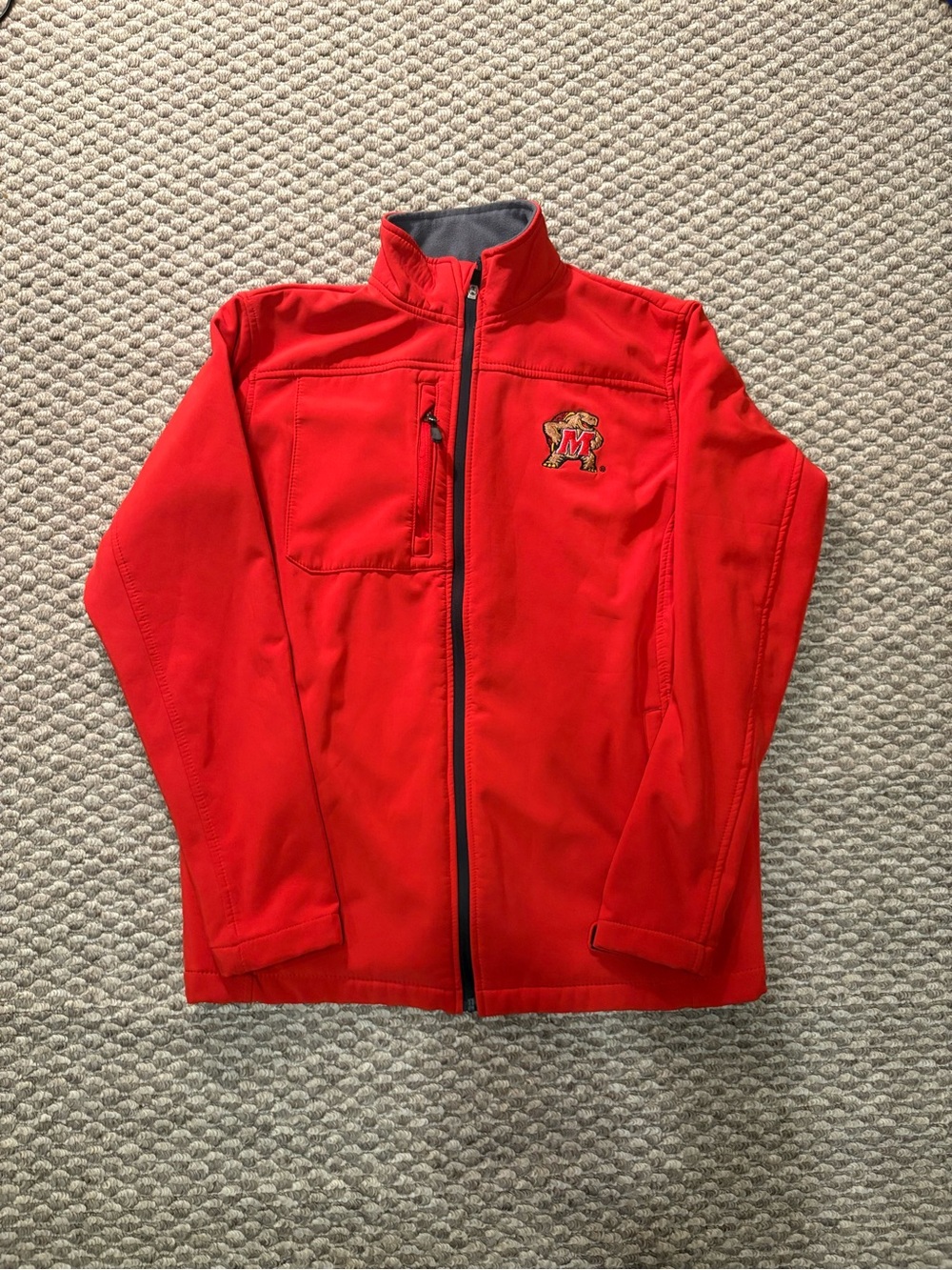 Knights Apparel Maryland Terrapins Softshell Embroidered Jacket Red Mens Medium